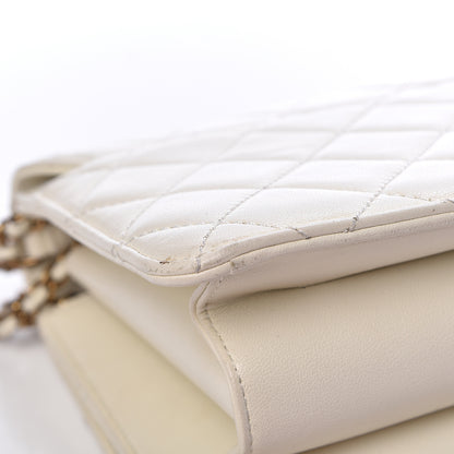 Chanel Sheepskin Quilted Beauty Lock Flap White 14 of 31