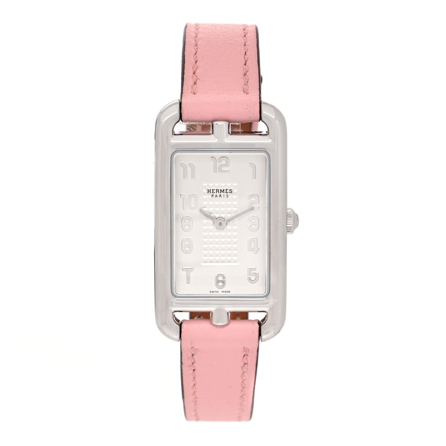 Hermes Stainless Steel Swift 20mm Nantucket Quartz Watch Rose Sakura 1 of 6
