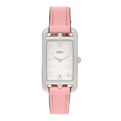 Hermes Stainless Steel Swift 20mm Nantucket Quartz Watch Rose Sakura 1 of 6