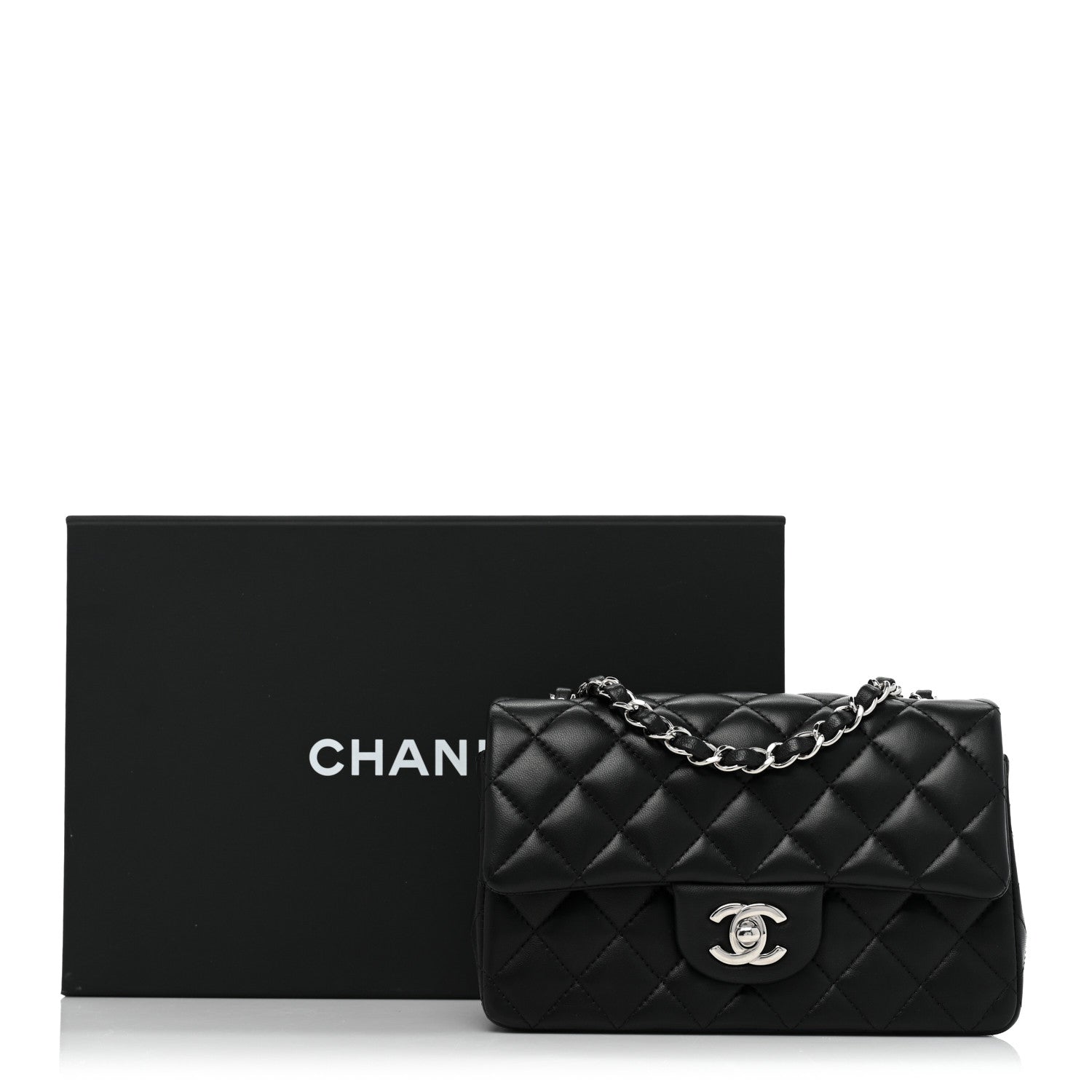 Chanel Lambskin Quilted Mini Rectangular Flap Black 19 of 19