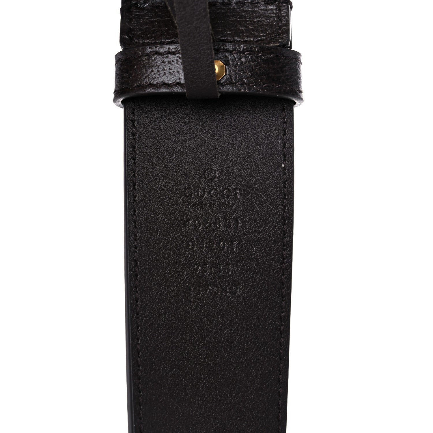 Gucci Textured Dollar Calfskin Double G 40mm Belt 95 38 Dark Cocoa 3 of 4