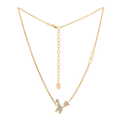 Christian Dior Crystal Diorable Giraffe Logo Necklace Gold 3 of 8