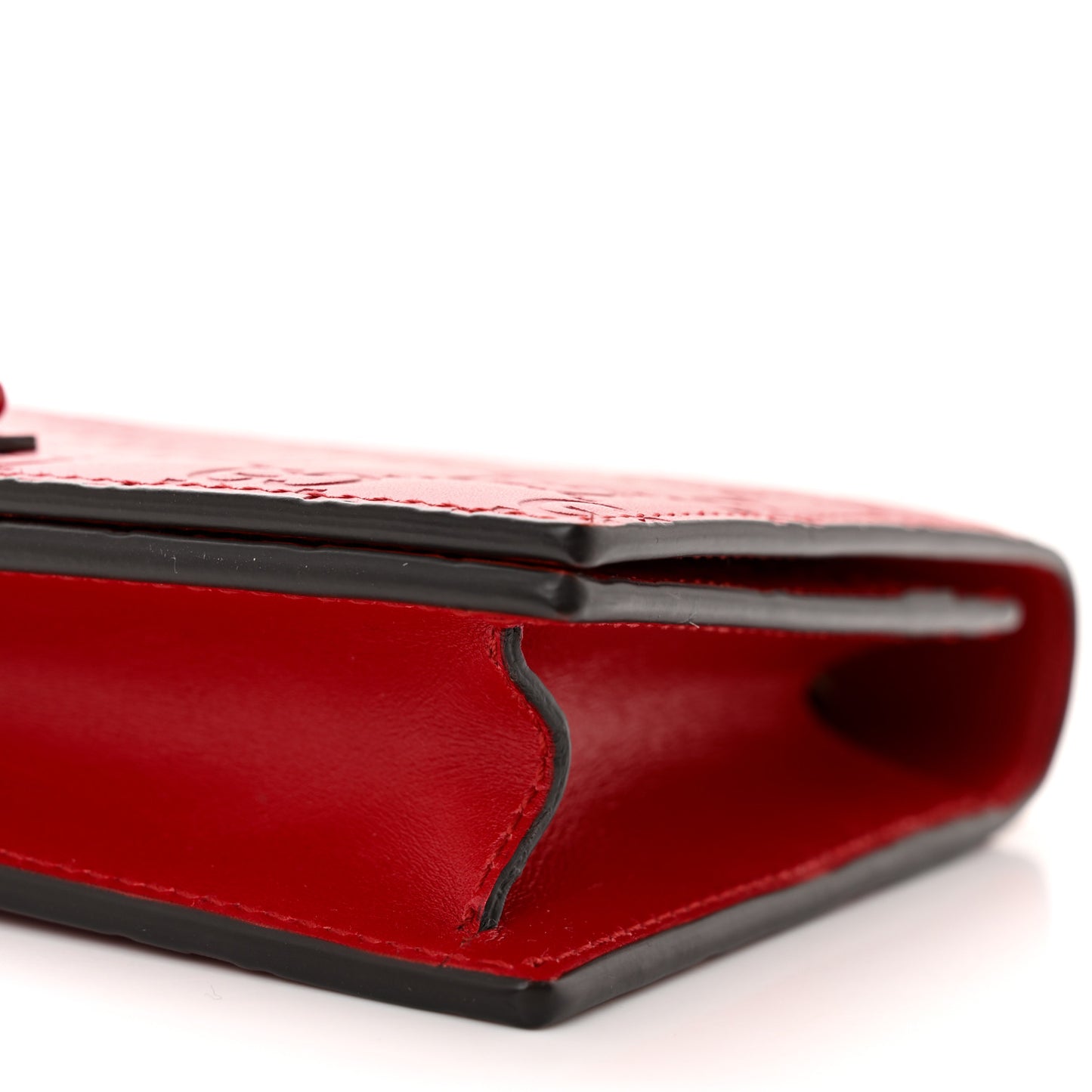 Guccissima Signature Bowy Chain Wallet Hibiscus Red