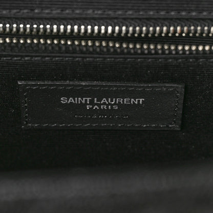 Saint Laurent Grain De Poudre Textured Mixed Matelasse Large Triquilt Monogram Satchel Black 7 of 11