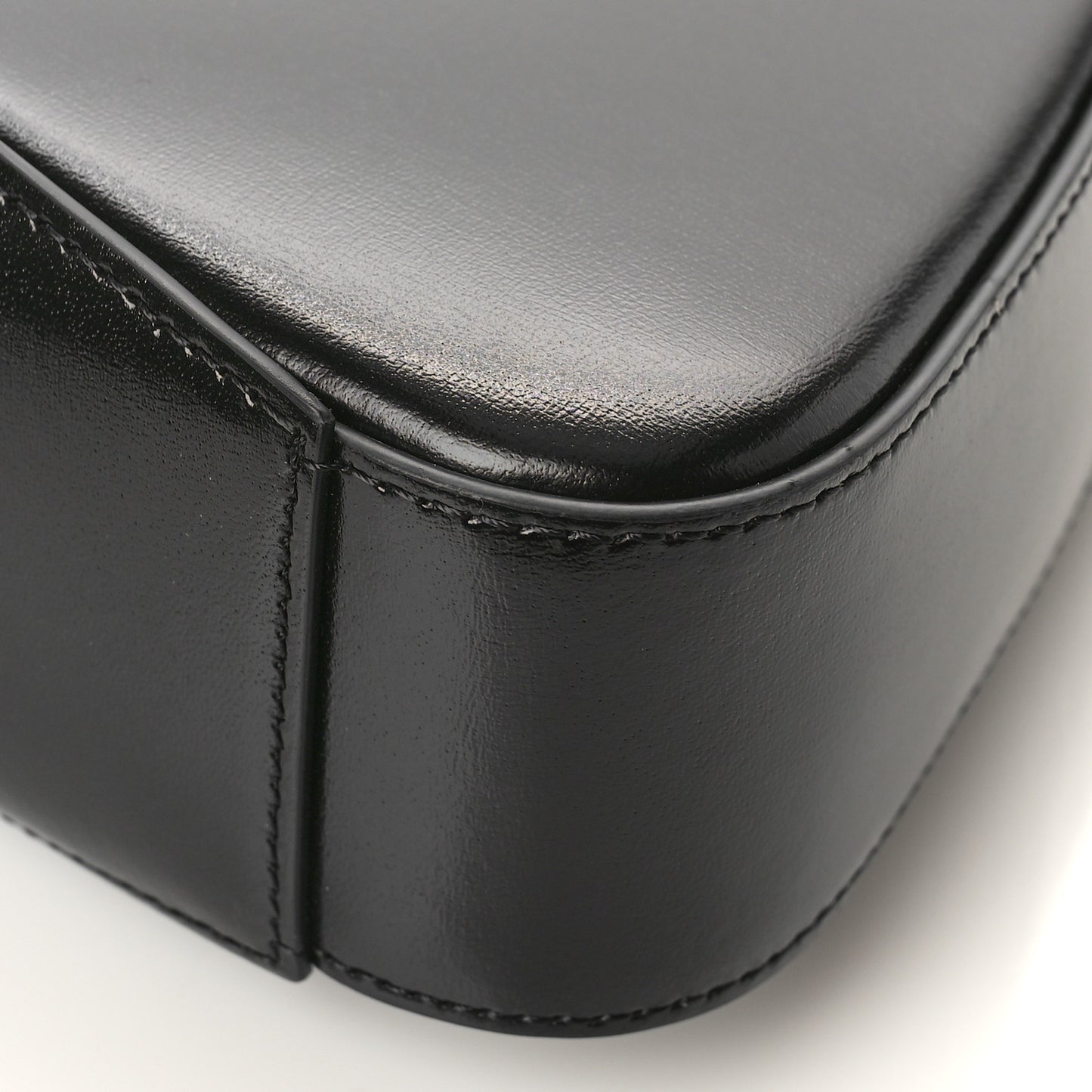 Box Calfskin Small Zipped Cut Out Shoulder Bag Black