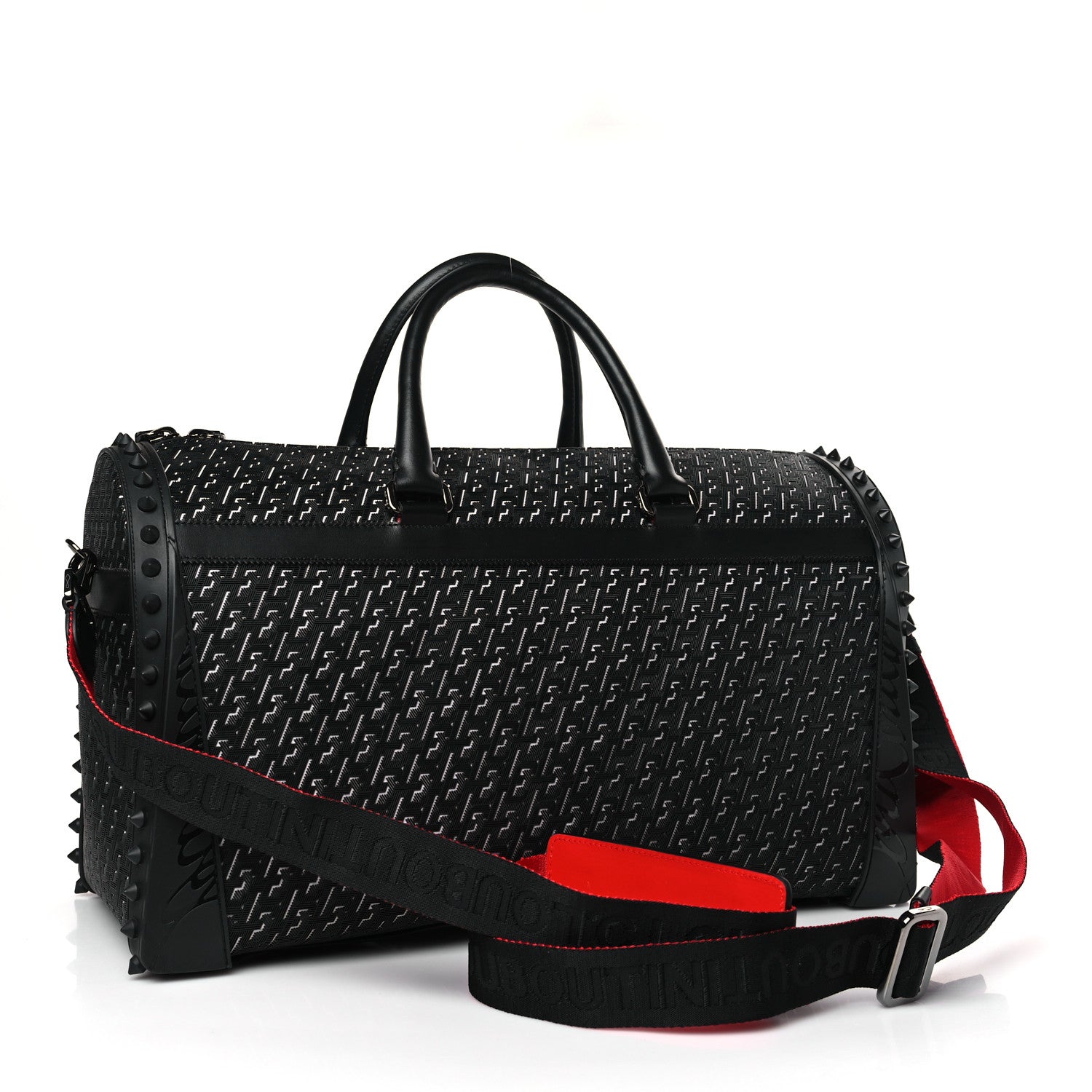 Christian Louboutin Studded Techno CL Sneakender Duffle White Black 3 of 8