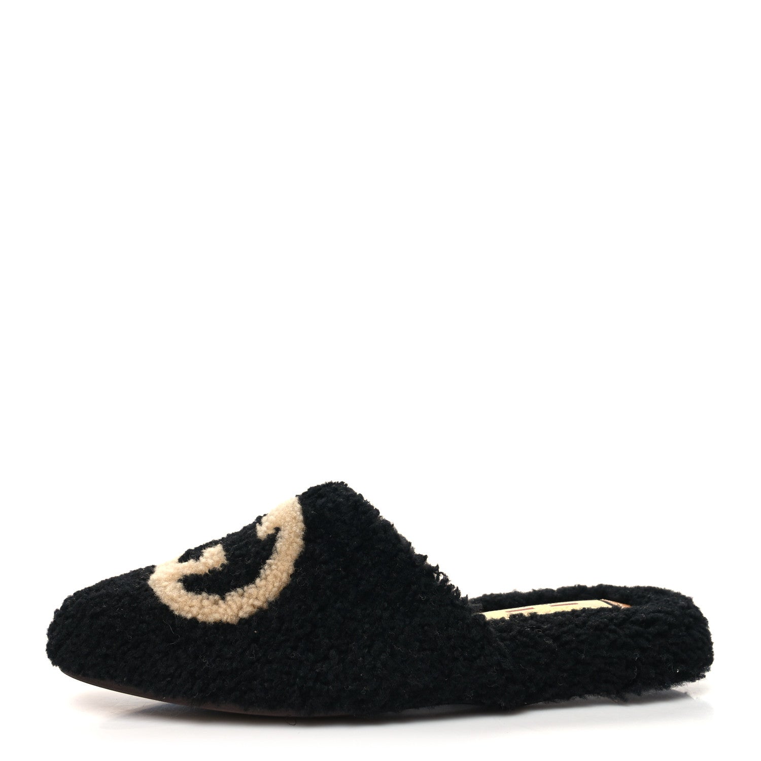 Gucci Shearling Interlocking G Womens Eileen Slippers 35 Black Butterscotch 1 of 8