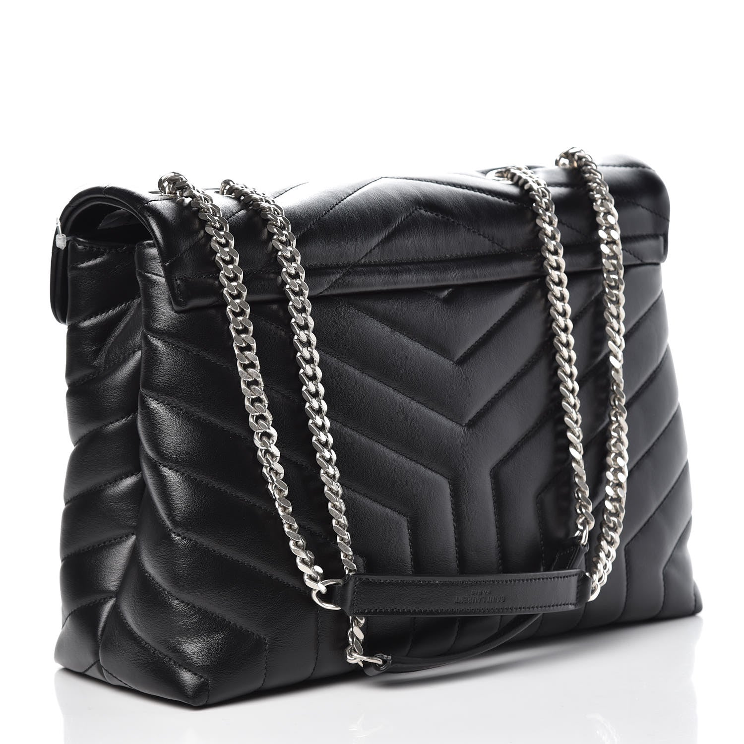 Saint Laurent Calfskin Y Quilted Monogram Medium Loulou Chain Satchel Black 3 of 7
