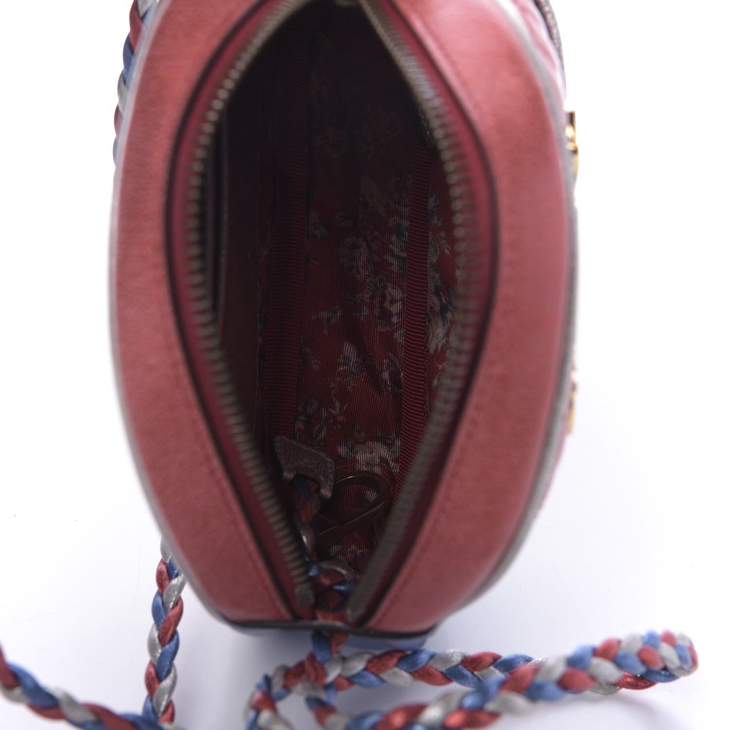 Gucci Laminated Nappa Trapuntata Mini Zumi Dome Shoulder Bag Rosso Marine Argento 5 of 10