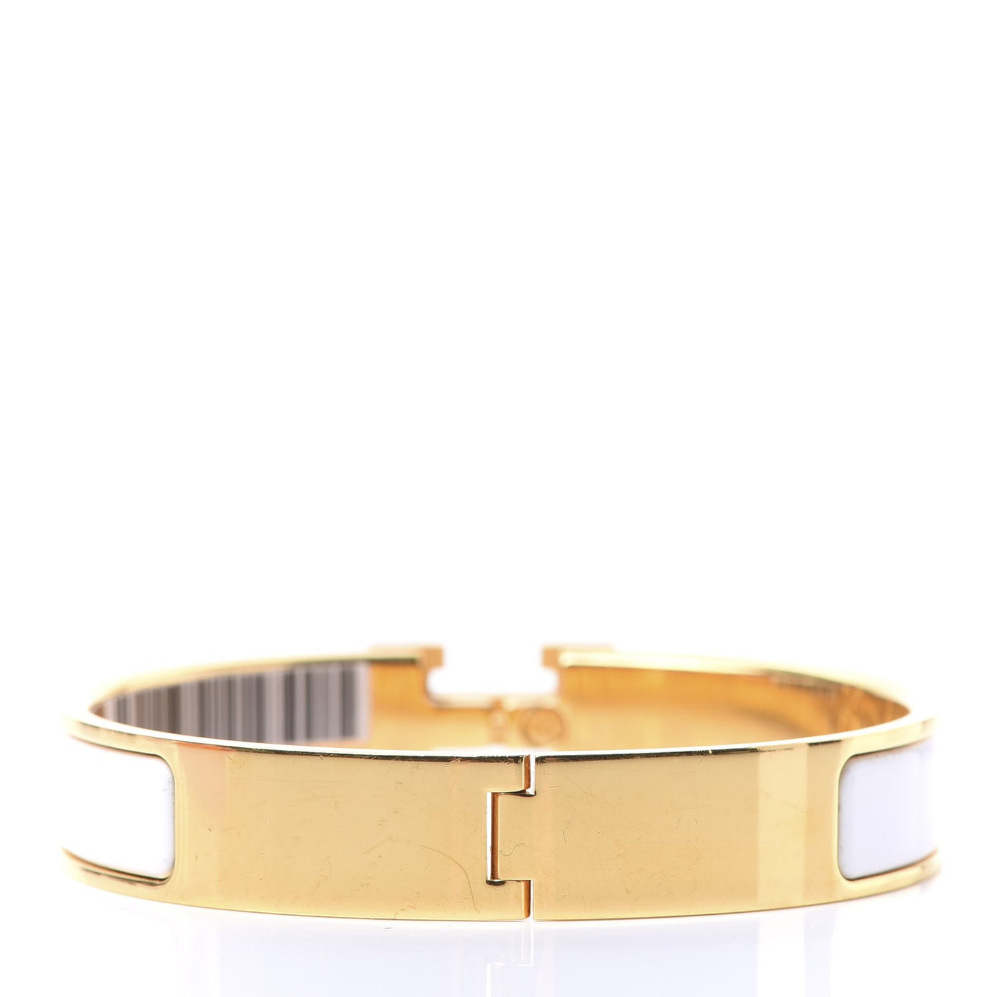 Enamel Narrow Clic Clac H Bracelet GM White