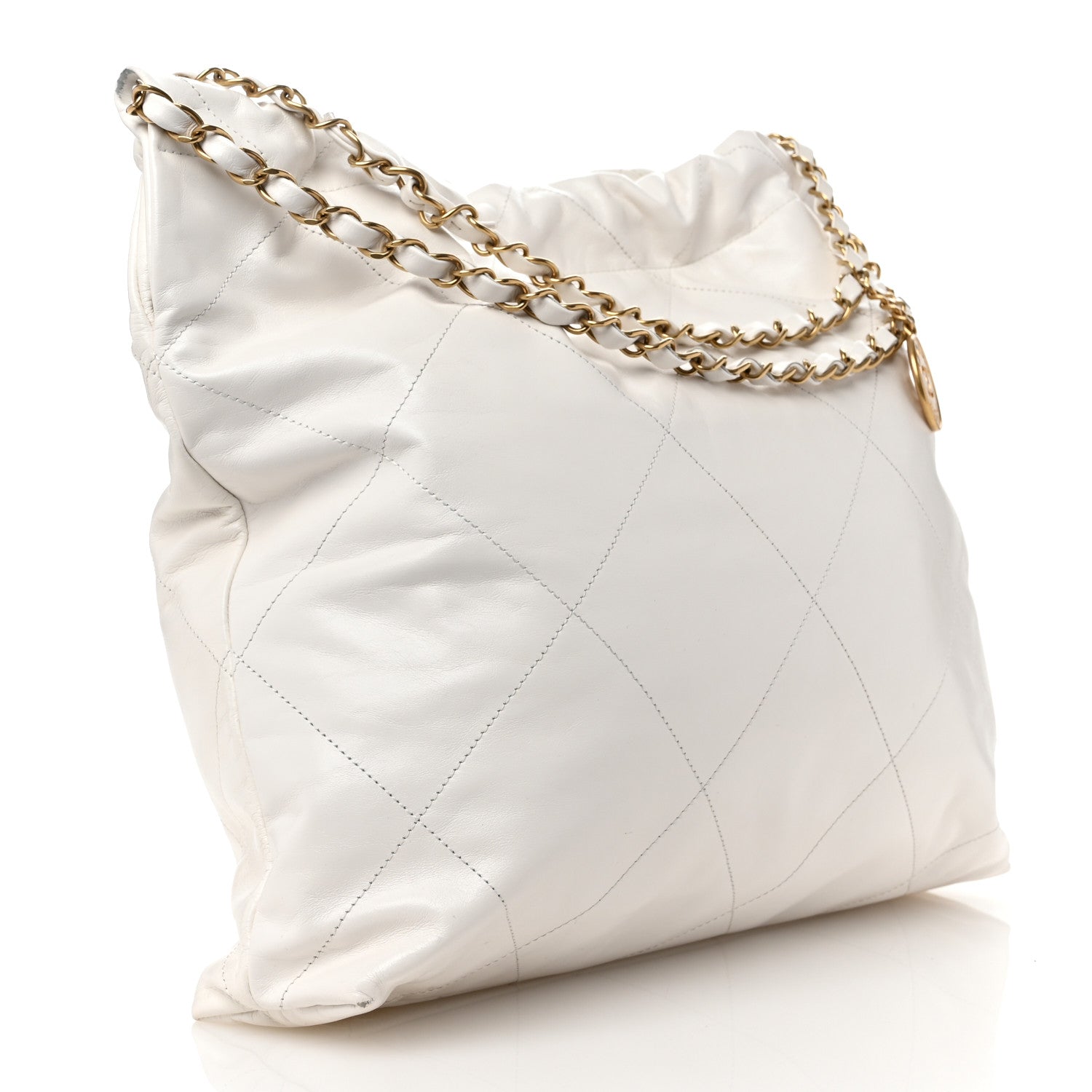 Chanel Shiny Calfskin Quilted Chanel 22 White 4 of 12