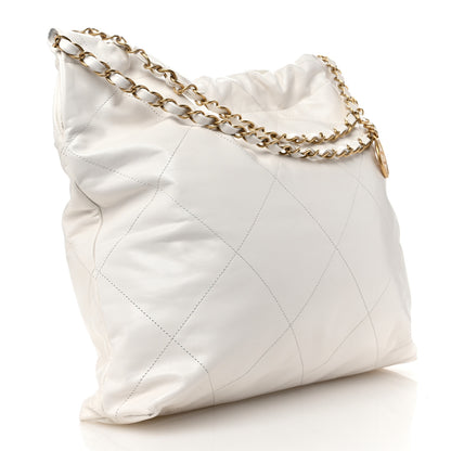 Chanel Shiny Calfskin Quilted Chanel 22 White 4 of 12