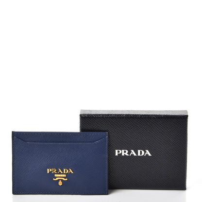 Prada Saffiano Metal Card Case Bleuette 8 of 8