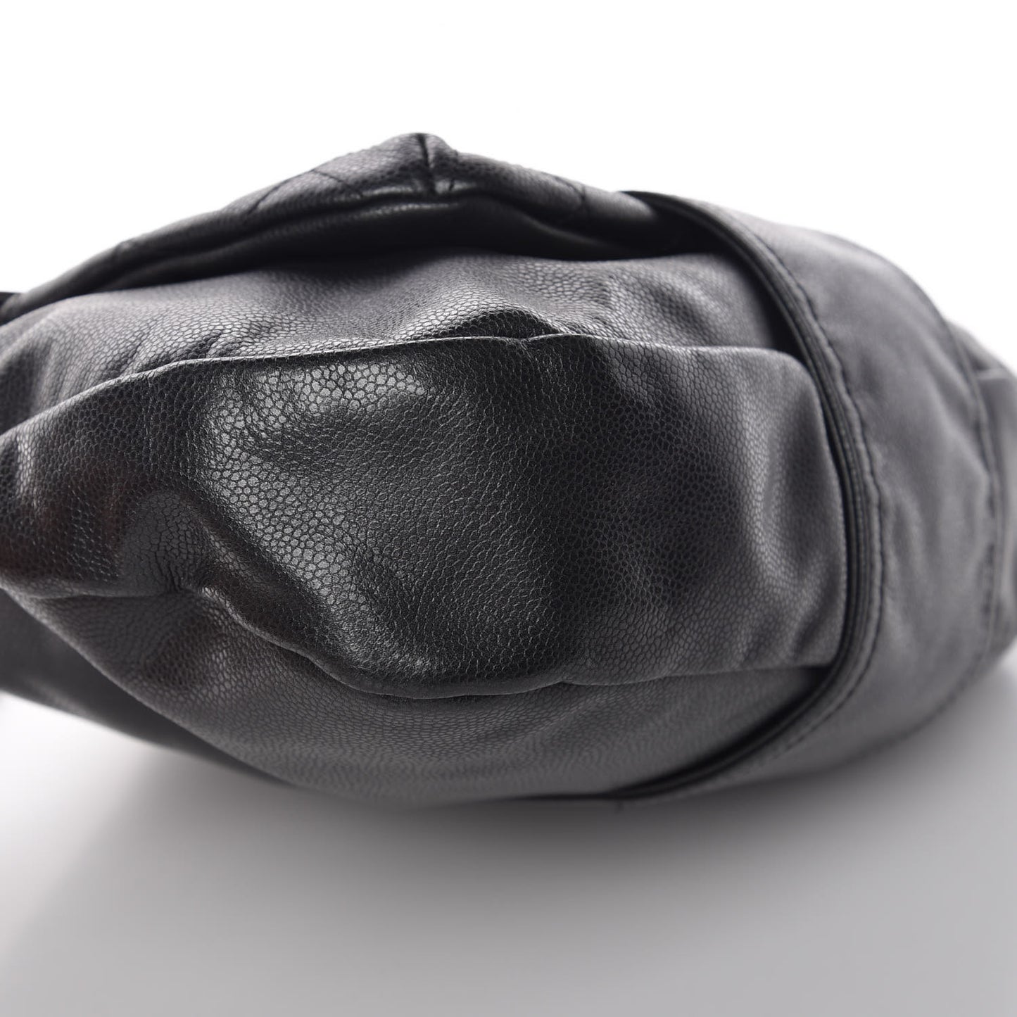 Glazed Caviar Flap Hobo Dark Grey
