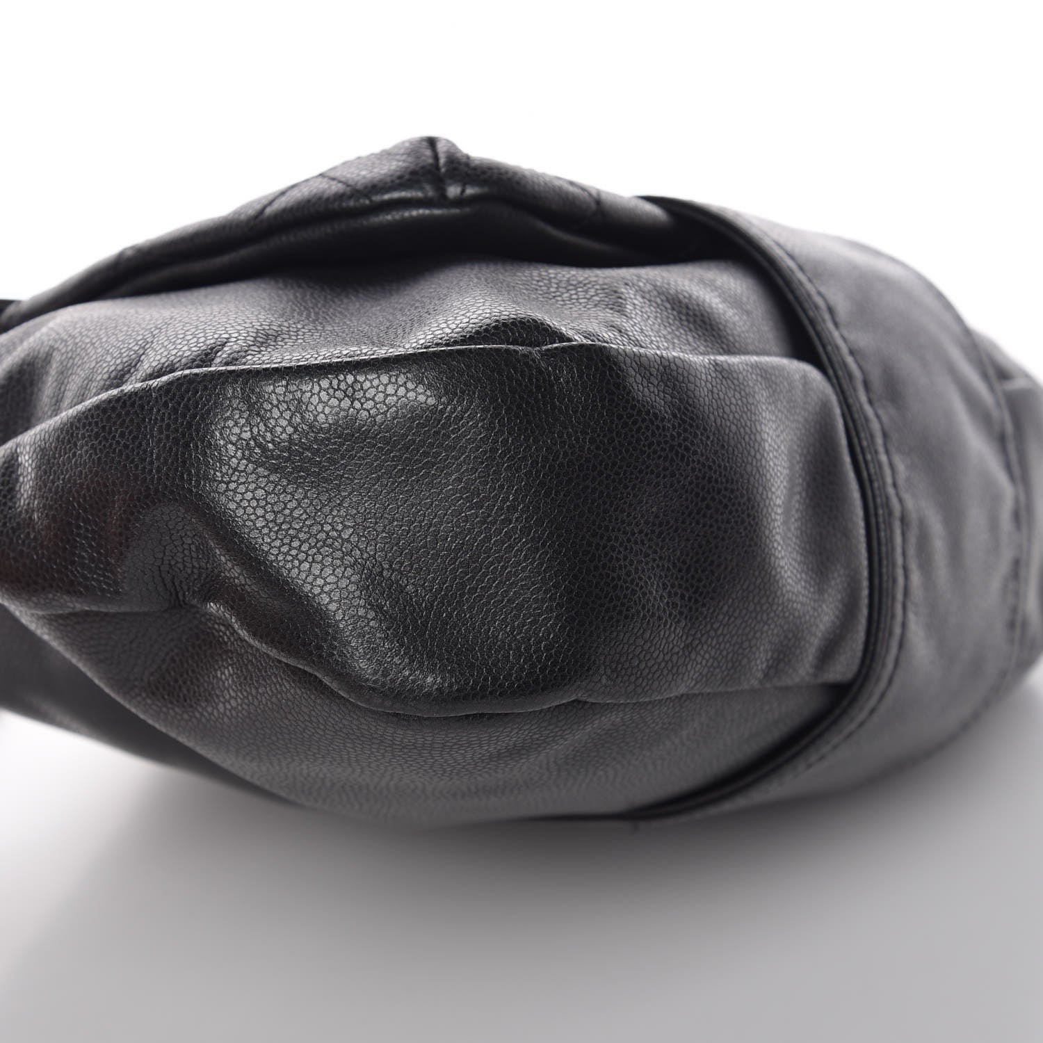 Chanel Glazed Caviar Flap Hobo Dark Grey 6 of 10