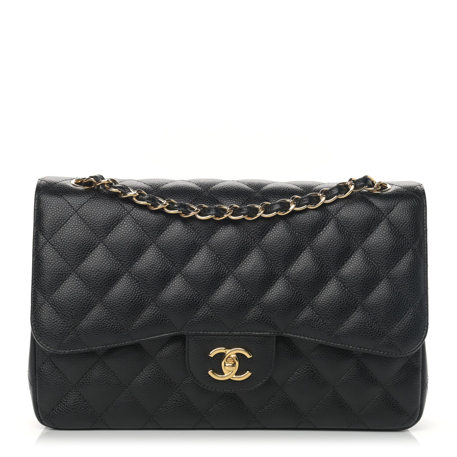 Chanel Caviar Quilted Jumbo Double Flap Black 1 of 12