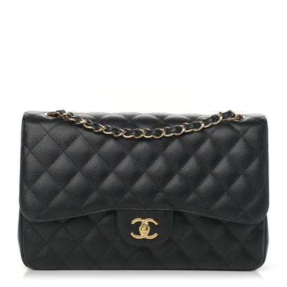Chanel Caviar Quilted Jumbo Double Flap Black 1 of 12
