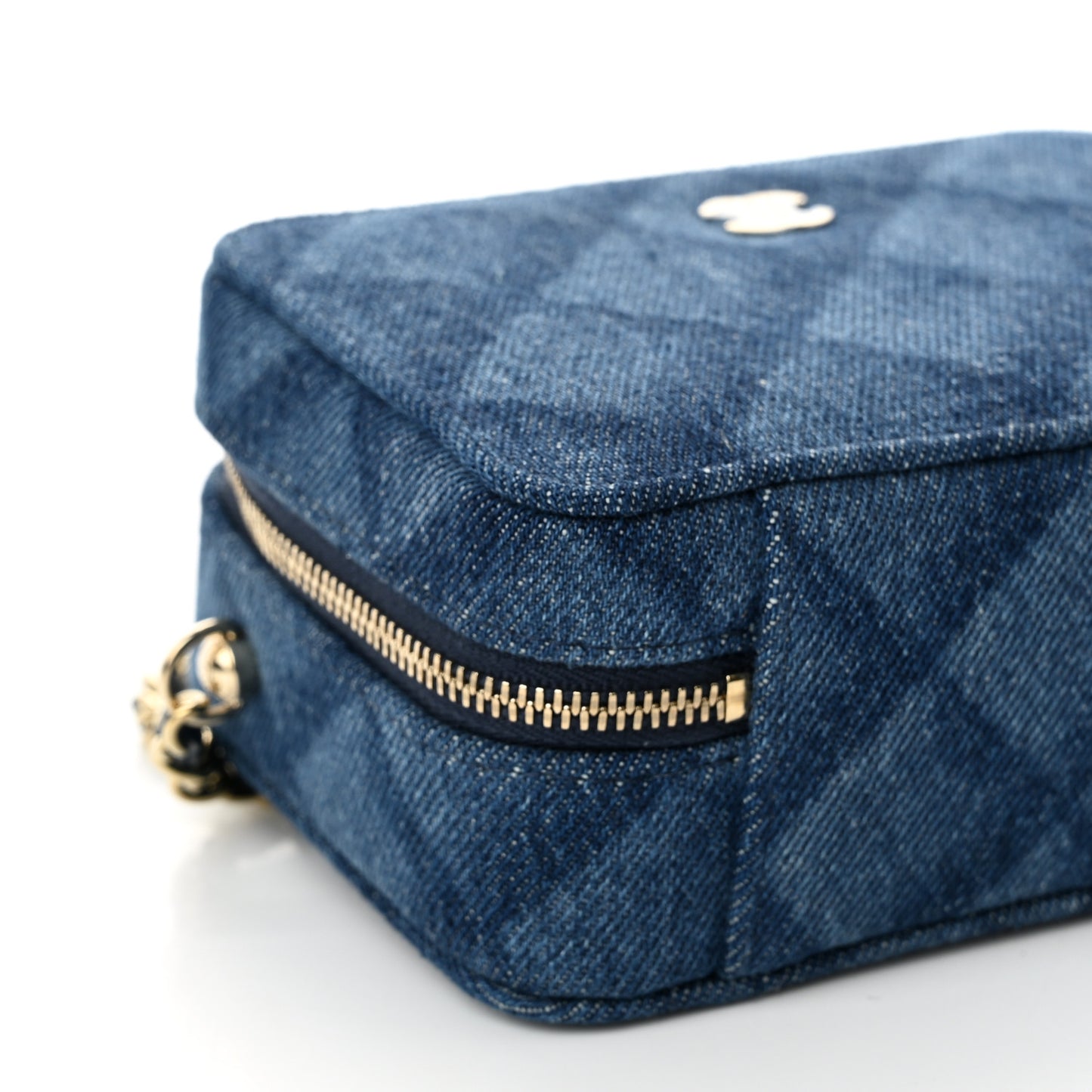 Printed Denim CC Camera Case Blue