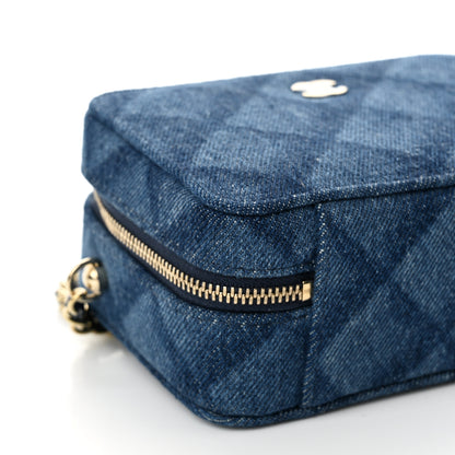 Chanel Printed Denim CC Camera Case Blue 9 of 10