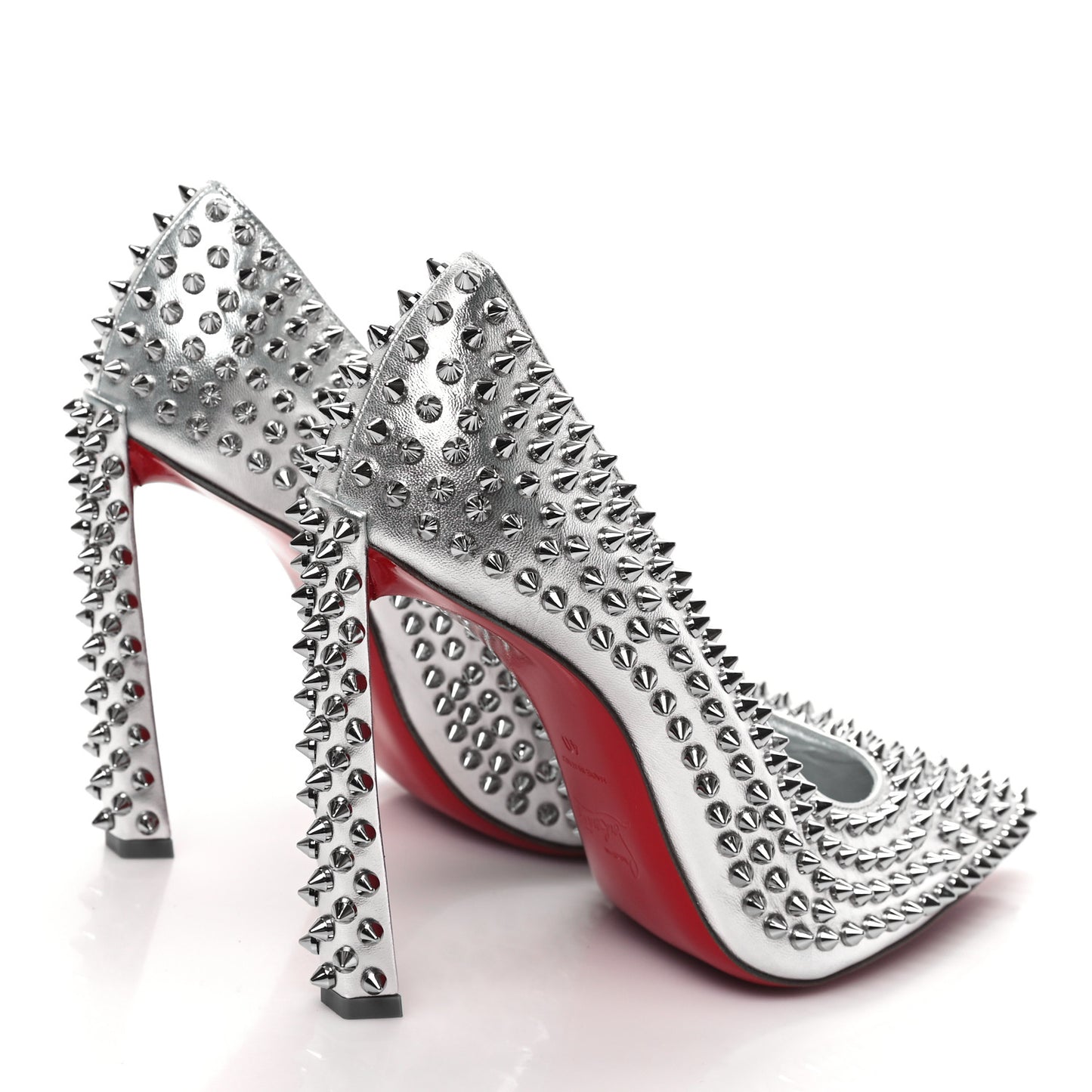 Metallic Nappa Condora Spikes 100 Pumps 40 Silver