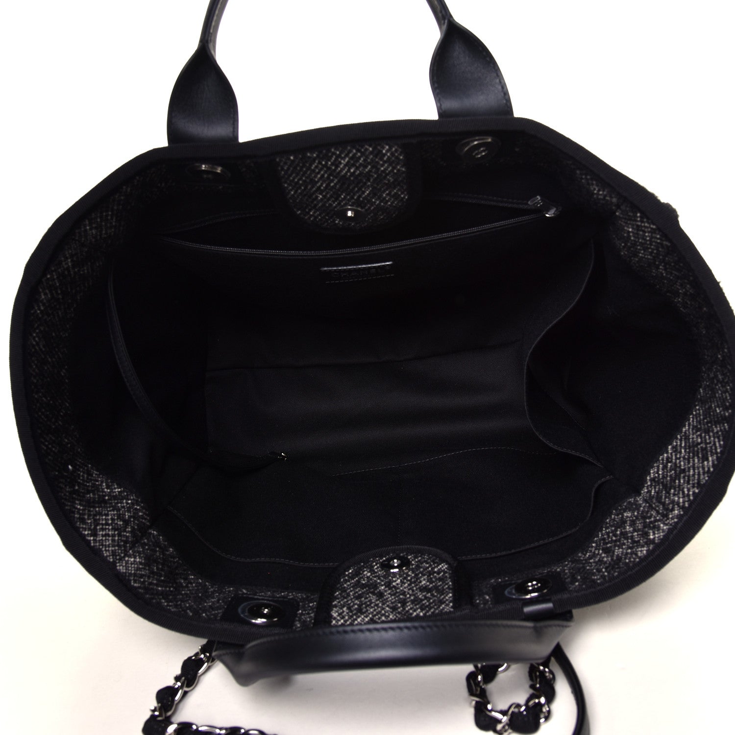 Chanel Mixed Fibers Medium Deauville Tote Black 8 of 8