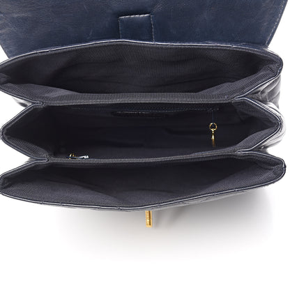Chanel Lambskin Quilted Backpack Navy 5 of 10