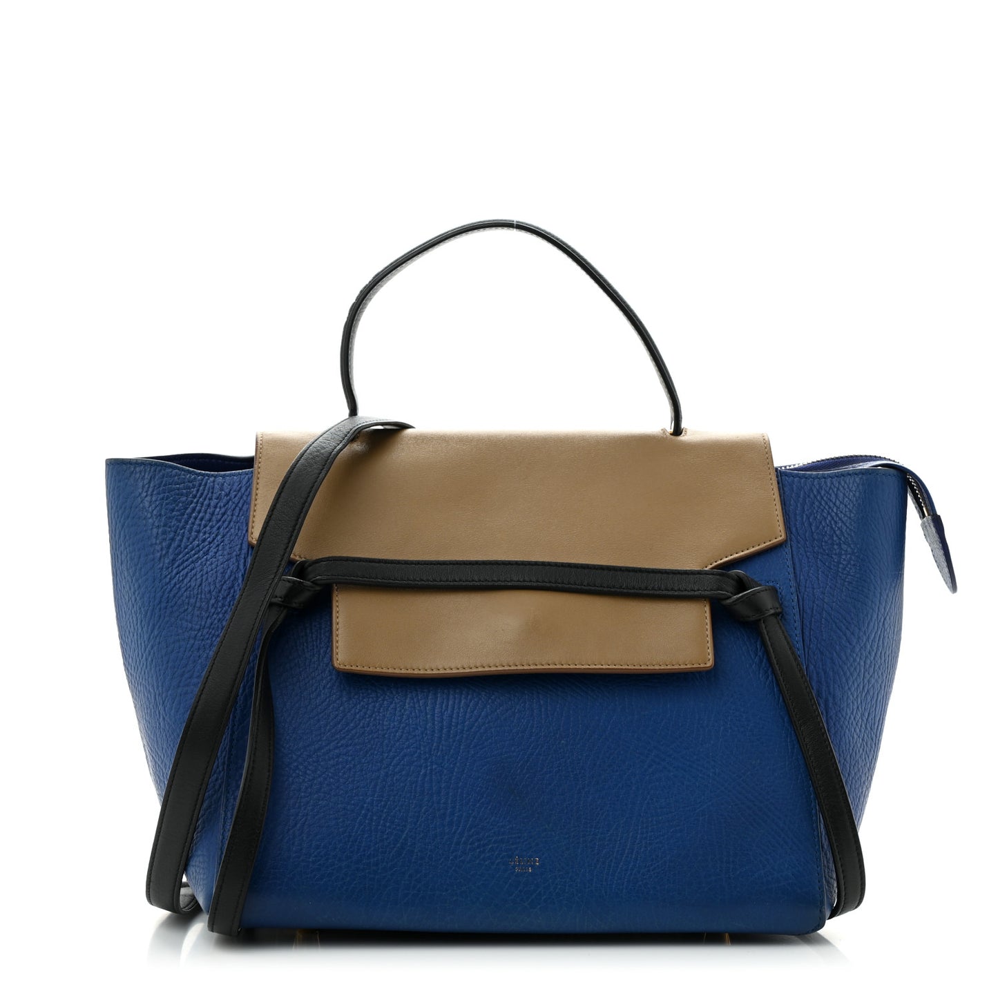 Elephant Calfskin Mini Tri-Color Belt Bag Indigo