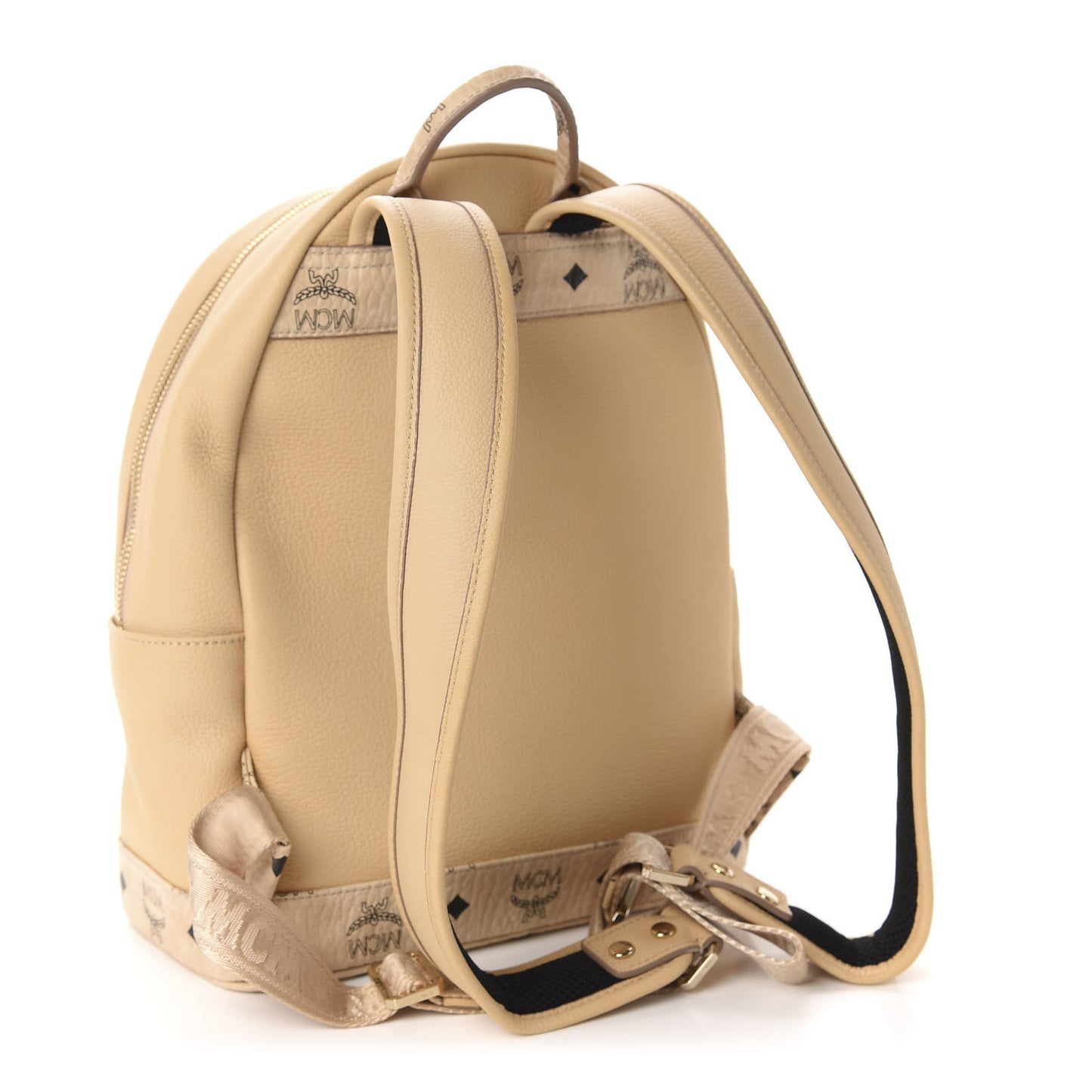 Calfskin Visetos Small Backpack Beige