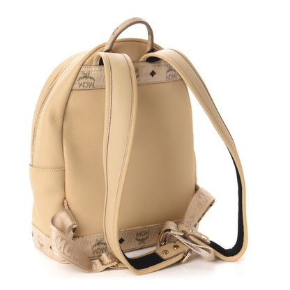 MCM Calfskin Visetos Small Backpack Beige 2 of 10