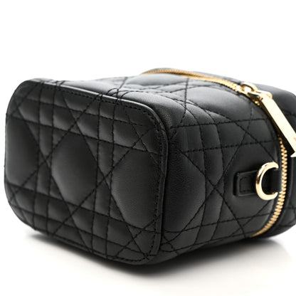 Christian Dior Lambskin Cannage Micro Lady Dior Vanity Case Black 10 of 12