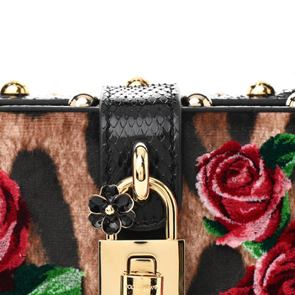 Dolce & Gabbana Velvet Snakeskin Leopard Floral Box Bag Black Multicolor 7 of 12