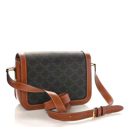 Celine Triomphe Canvas Calfskin Medium Triomphe Bag Tan 3 of 8