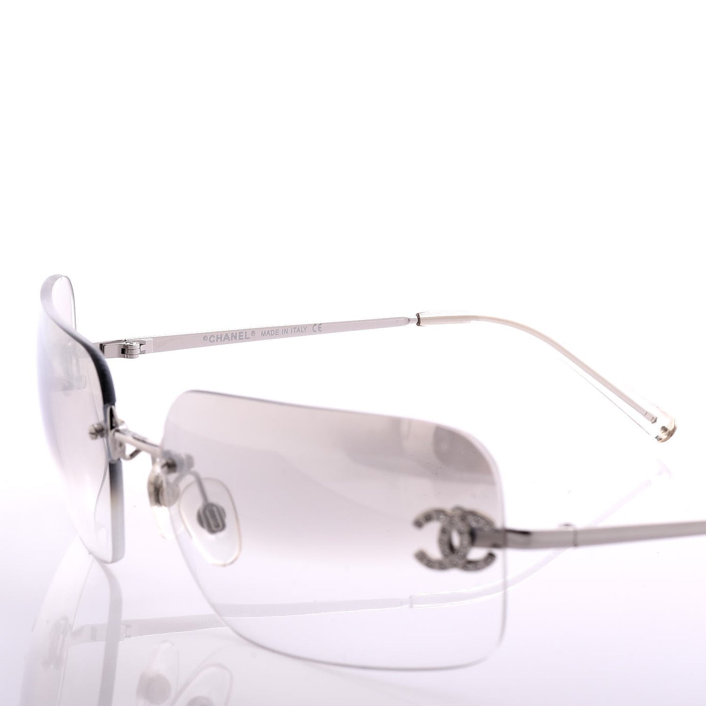 Metal Crystal CC Logo Sunglasses 4017-D Silver