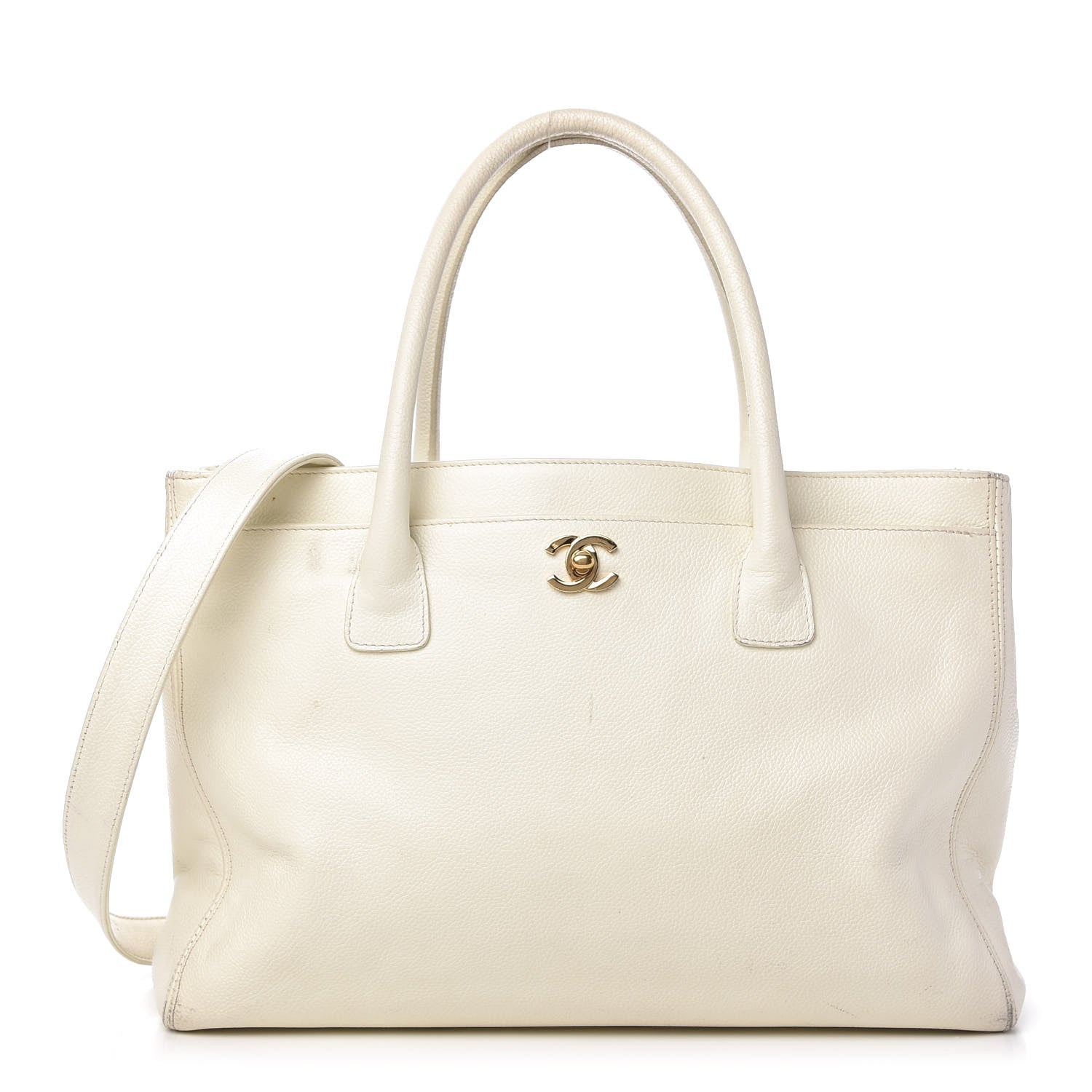 Chanel Caviar Cerf Executive Shopper Tote White 1 of 20