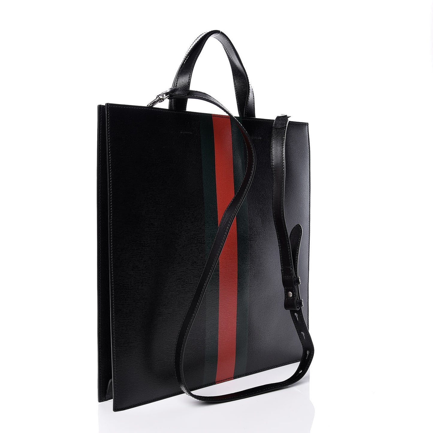 Calfskin Kingsnake Print Vertical Tote Black