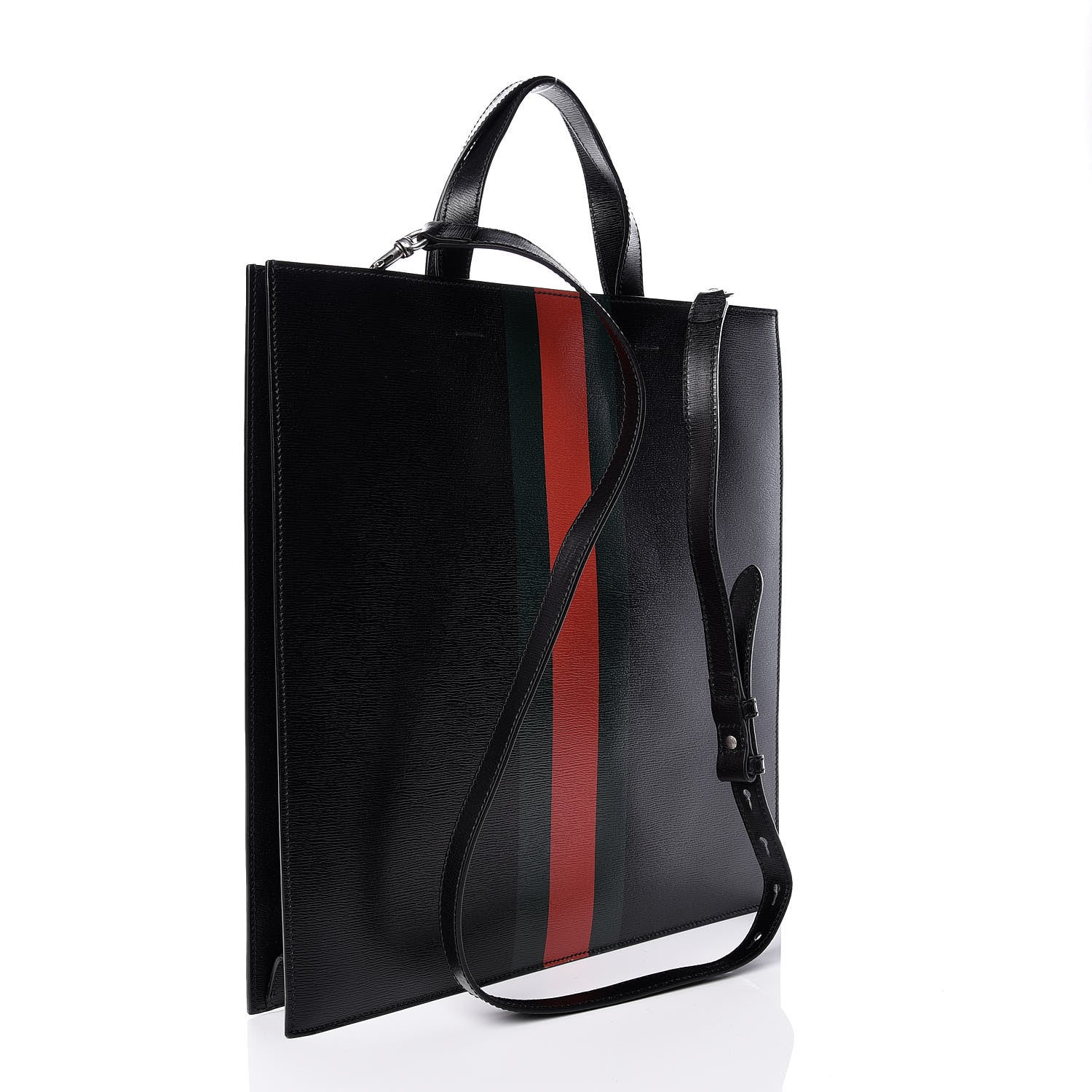 Gucci Calfskin Kingsnake Print Vertical Tote Black 4 of 13
