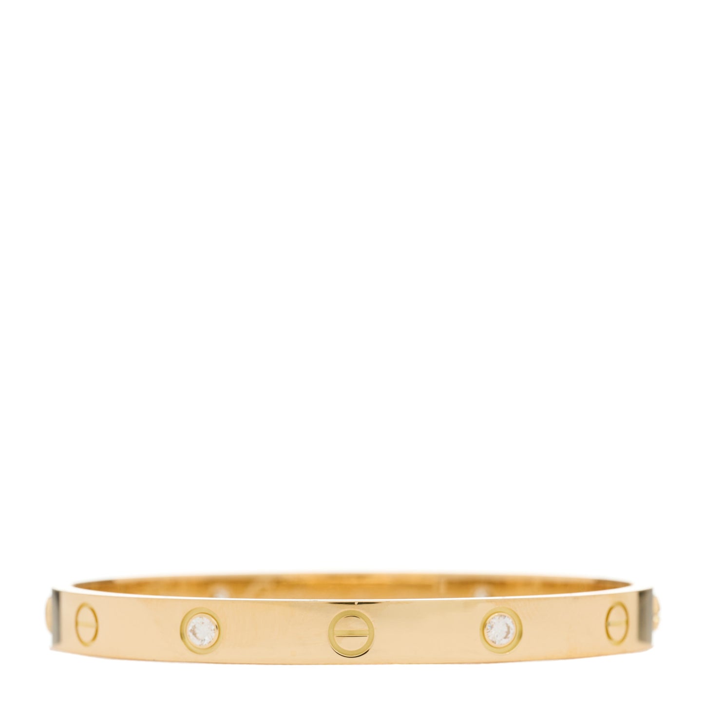18K Yellow Gold 4 Diamond LOVE Bracelet 17