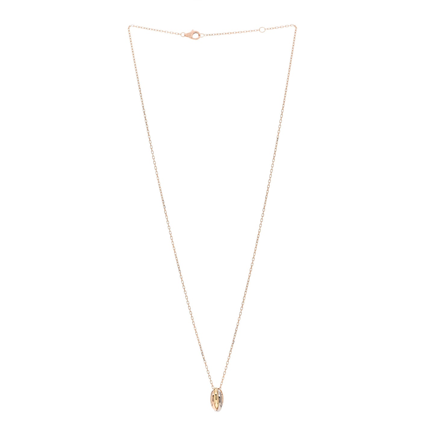 18K Pink Yellow White Gold Baby Trinity Pendant Necklace