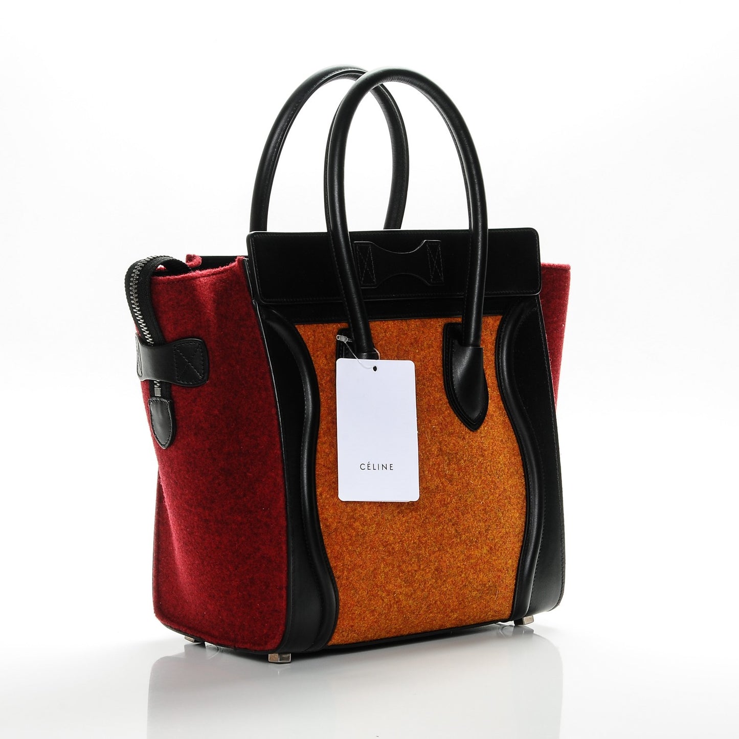Felt Smooth Calfskin Micro Tri-Color Luggage Orange