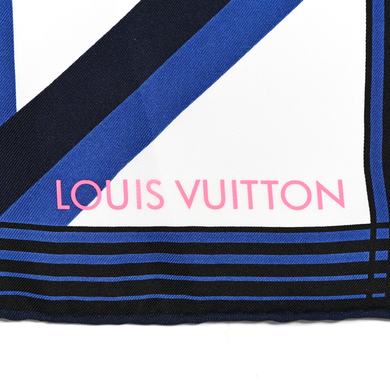 Louis Vuitton Silk LV Monogram Square Scarf Navy 2 of 5