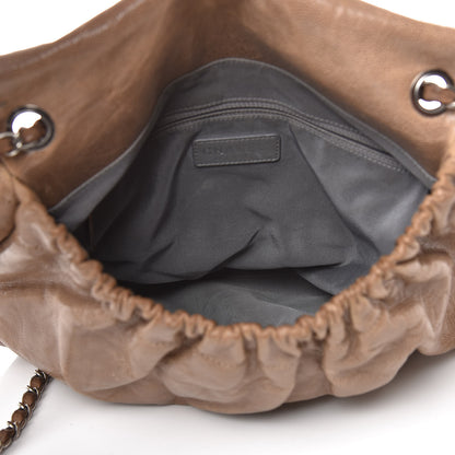 Chanel Grained Calfskin Quilted Maxi Elastic Flap Taupe 5 of 14