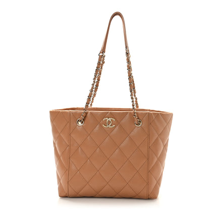 Chanel Caviar Quilted Small Shopping Tote Dark Beige 1 of 11