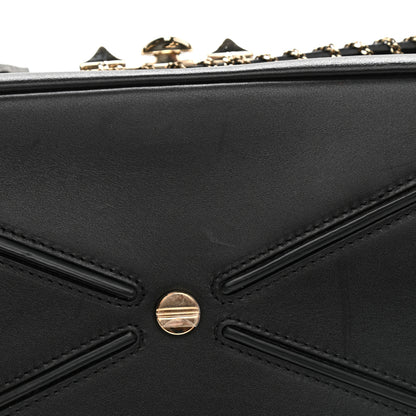 Valentino Garavani Calfskin Groumette Small Demilune Double Handle Satchel Black 10 of 10