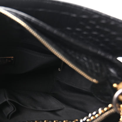 Chanel Crocodile Embossed Calfskin Medium Gabrielle Cocodile Hobo Black 5 of 10