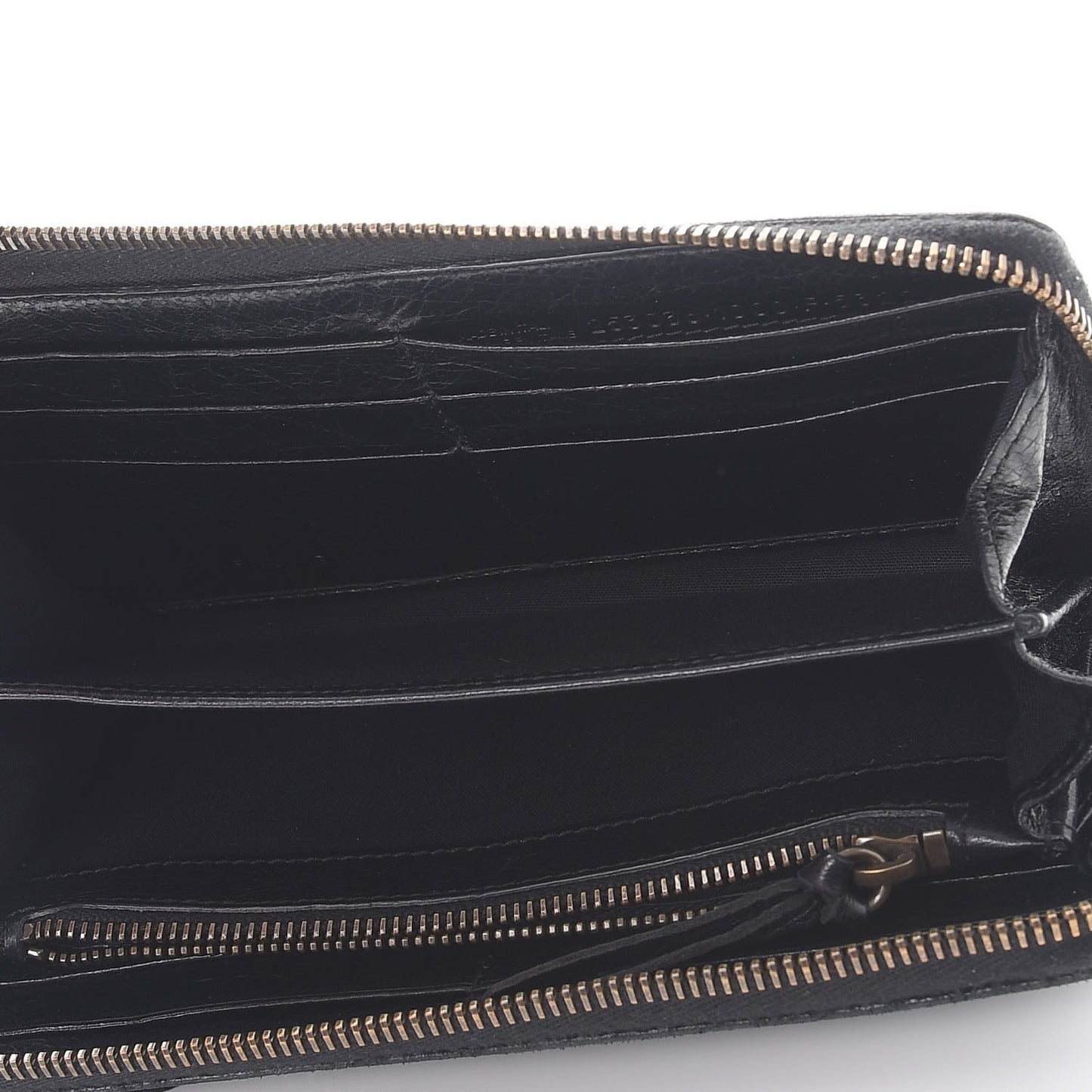 Agneau Classic Hardware Continental Zip Around Wallet Black