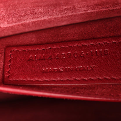 Saint Laurent Calfskin Crocodile Embossed Medium Monogram Sunset Rouge Eros 7 of 14