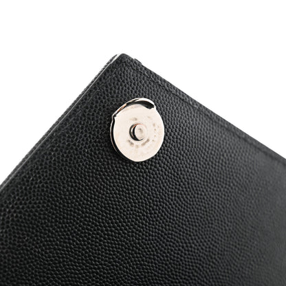 Saint Laurent Grain De Poudre Textured Mixed Matelasse Triquilt Medium Monogram Satchel Black 14 of 14