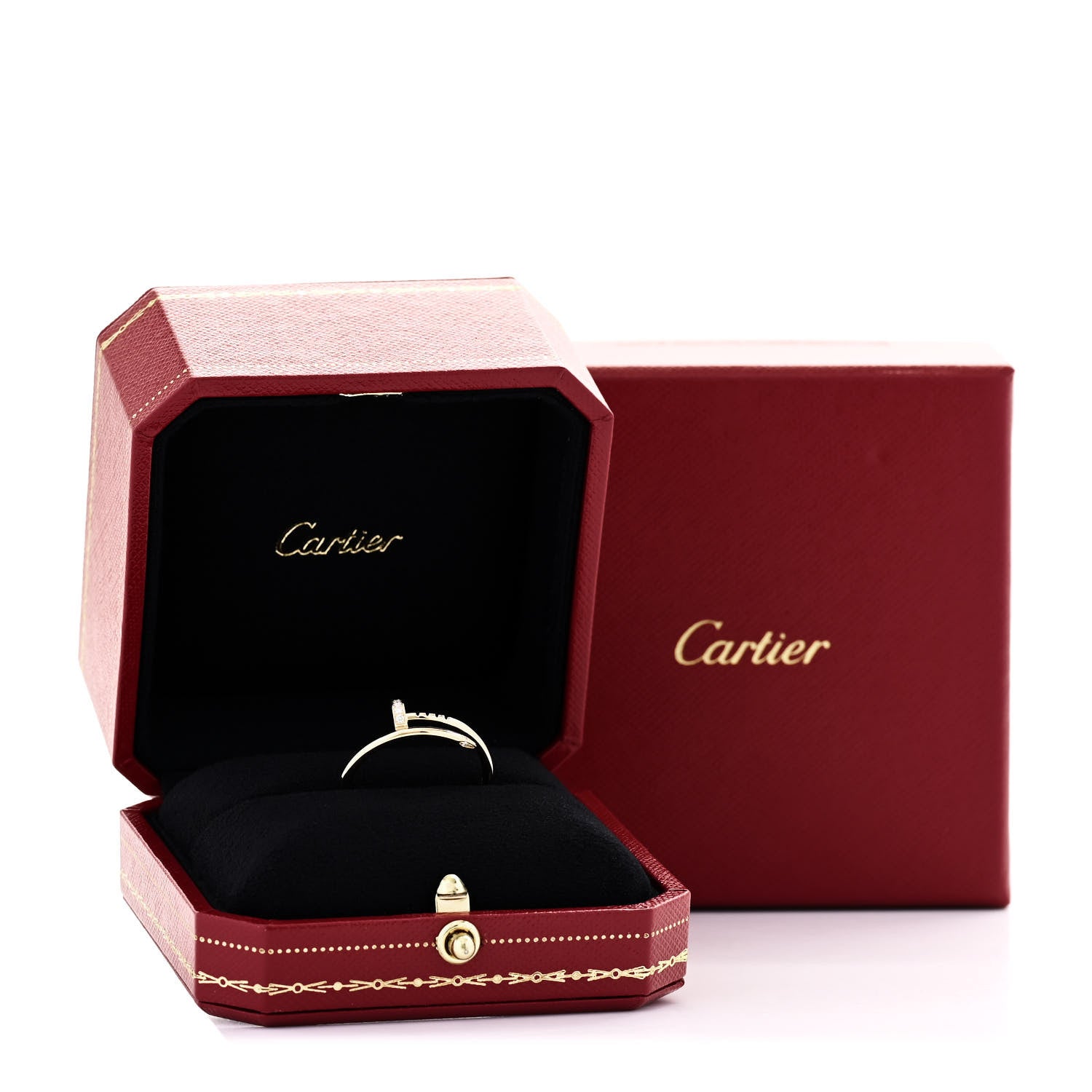 Cartier 18K Yellow Gold Diamond Small Juste Un Clou Ring 63 10.5 6 of 6
