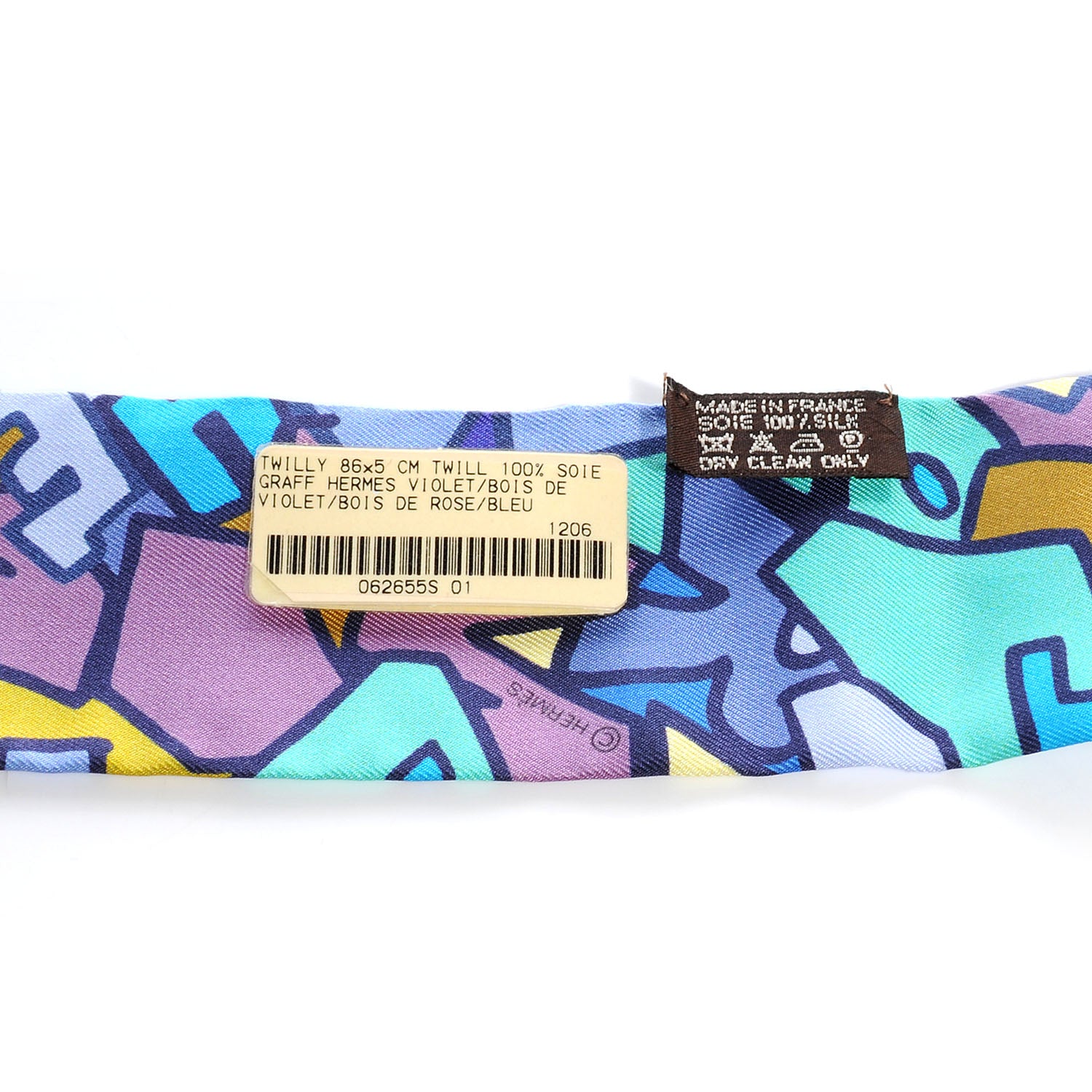 Hermes Silk Graff Twilly Boise De Rose Bleu 4 of 5