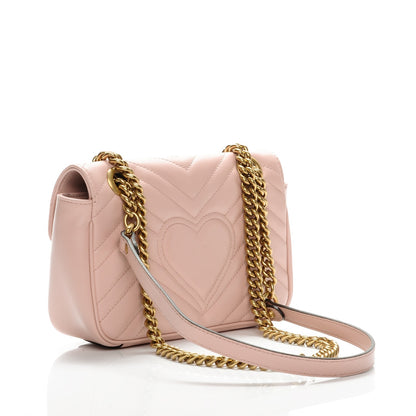 Gucci Calfskin Matelasse Mini GG Marmont Shoulder Bag Perfect Pink 3 of 7